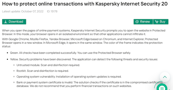 Kaspersky also offers a Safe Money online transaction protection feature that works for Windows but not for Mac.