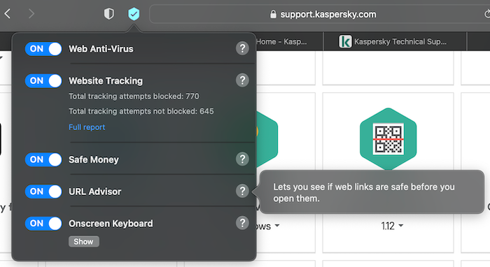 Kaspersky also offers a URL advisor to let you know if a link is safe before you click it.