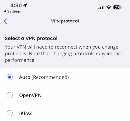 McAfee VPN uses OpenVPN and IKEv2 protocols.