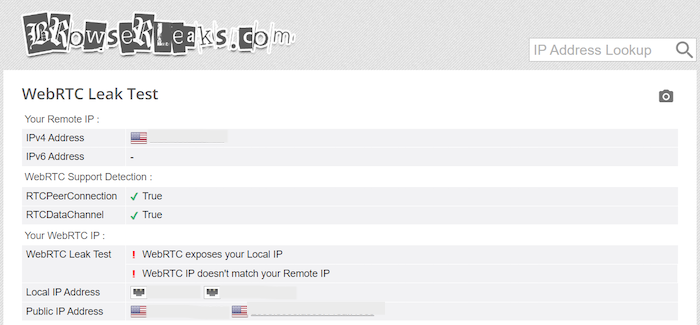 McAfee's Safe Connect VPN didn't pass the WebRTC leak and exposed our IP address.