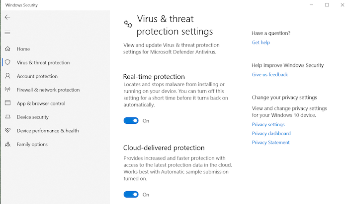 We advise leaving Microsoft Defender's real-time protection on all the time.