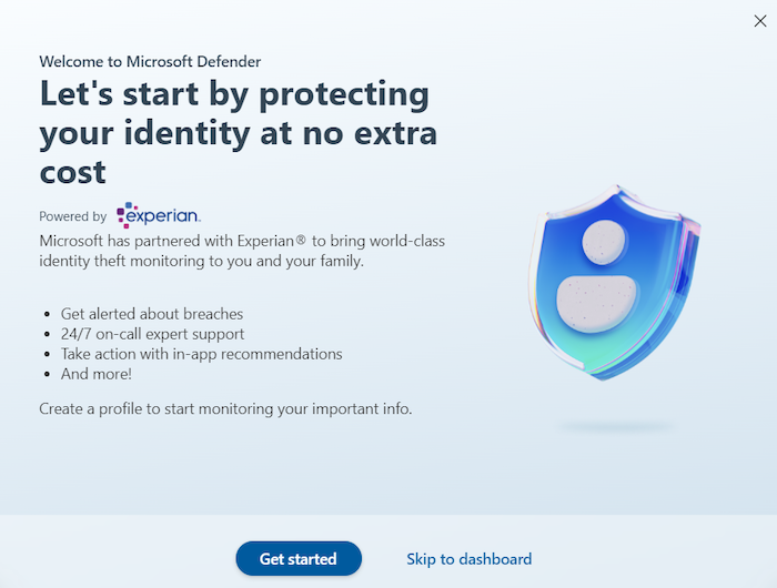 A feature included with Microsoft Defender that doesn't come with Windows Security is identity theft protection through Experian.