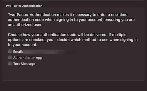 mSecure lets you set up two-factor authentication with your email, phone number, or text message.