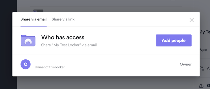 You can share an entire cloud locker or a single file from one of your lockers.