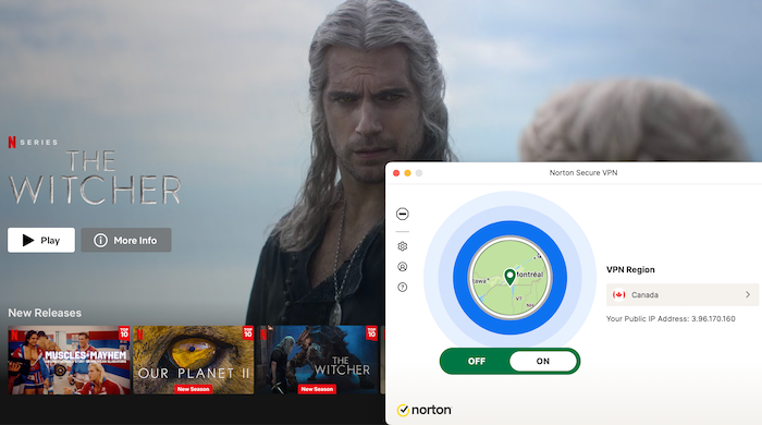 Norton Secure VPN successfully unblocked Canadian Netflix for us.
