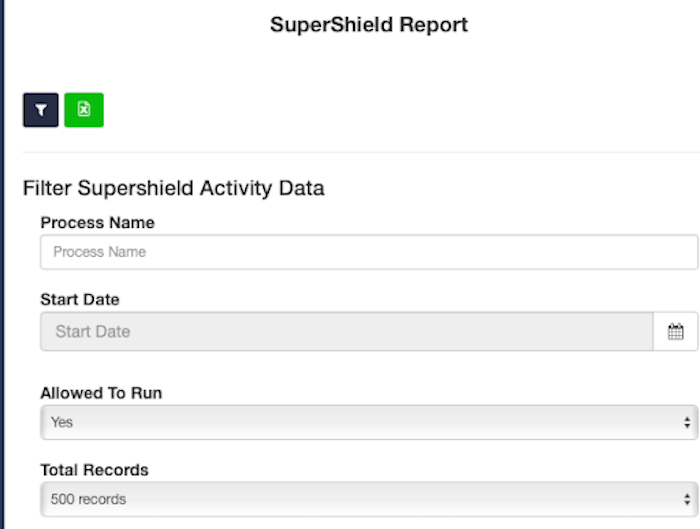 Any programs or apps that SuperShield blocks will appear in the report.