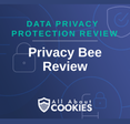 A blue background with images of locks and shields with the text &quot;Privacy Bee Review&quot; and the All About Cookies logo. 