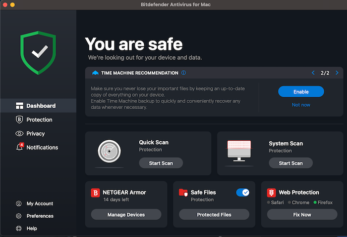 After running anti-virus window says you are safe