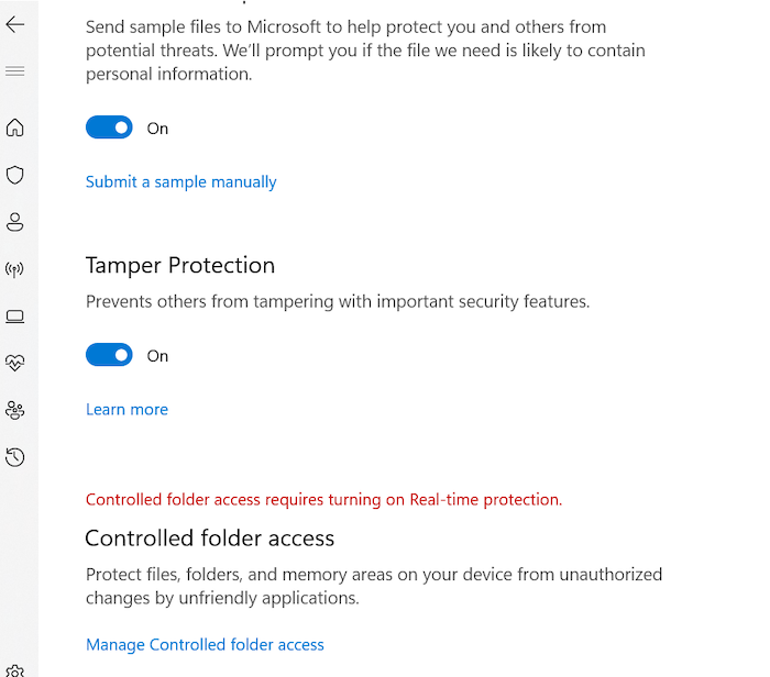 You can also set up controlled folder access to help prevent ransomware attacks within Windows Security.