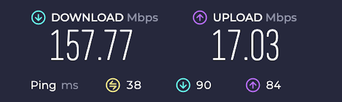 We were impressed with CyberGhost's latency when connected to a Phoenix, Arizona server.