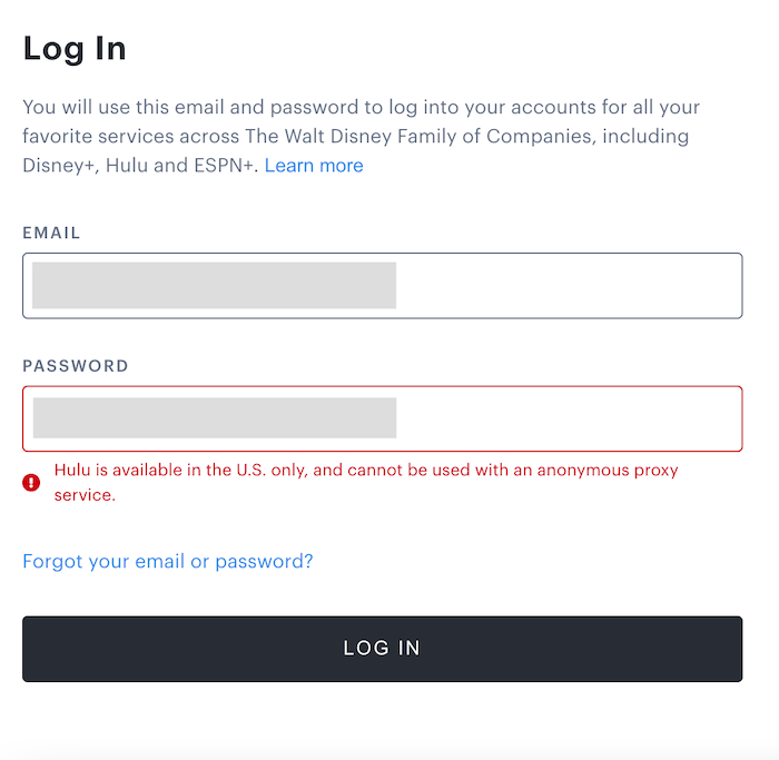 We ran into issues logging in and connecting to Hulu while using Surfshark VPN.