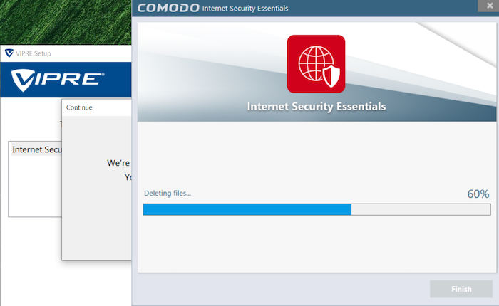 Vipre found and helped us remove leftover files from another antivirus product, Comodo.