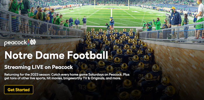 All Notre Dame games, except against Central Michigan, will also be available on NBC and Peacock.