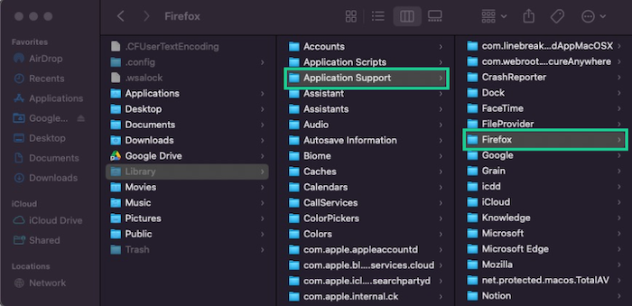 You'll find your Firefox folder in the Application Support folder on your Mac.